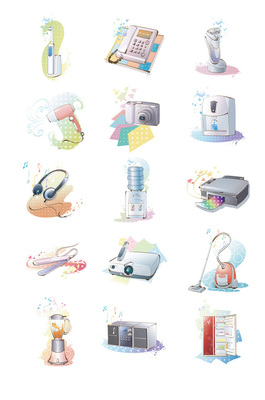 卡通手繪家用電器